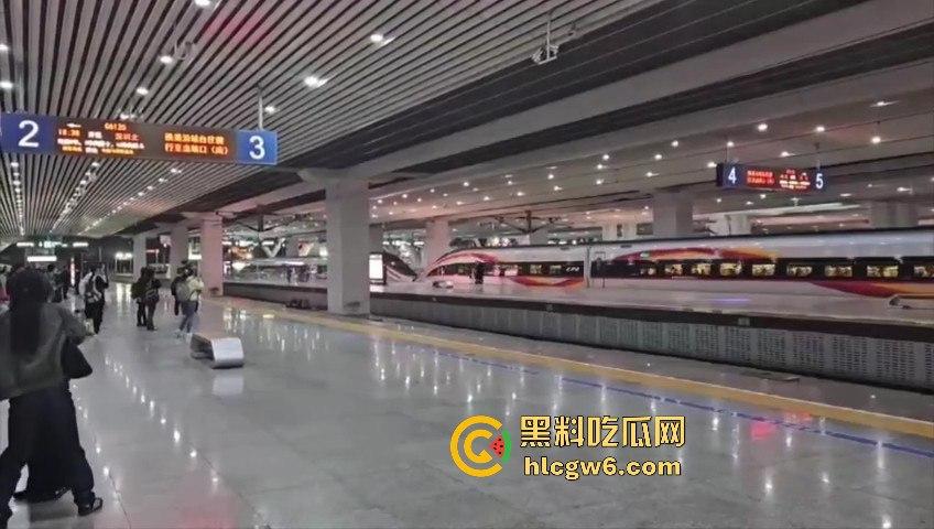 广州南站一乘客阻扒高铁车门夹住拖行,站务员紧急联络司机并跑向乘客,差点酿成大祸。-5